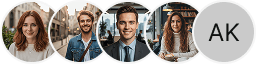 Multiple investor profile avatars on Delta Coinex trading review block